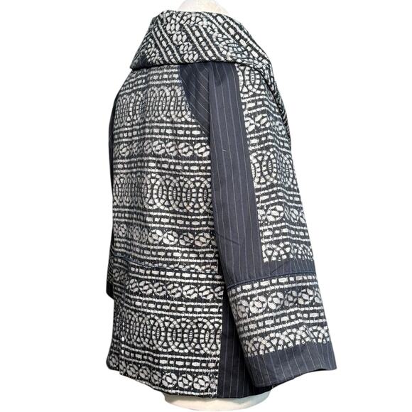 Burning Torch Cropped Blazer Jacket Women Med Artsy Boho Event Statement Collar - Picture 6 of 12